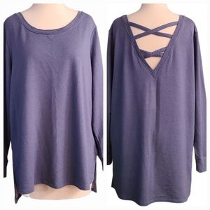 Terra & Sky size 0X (14W) grayish blue top